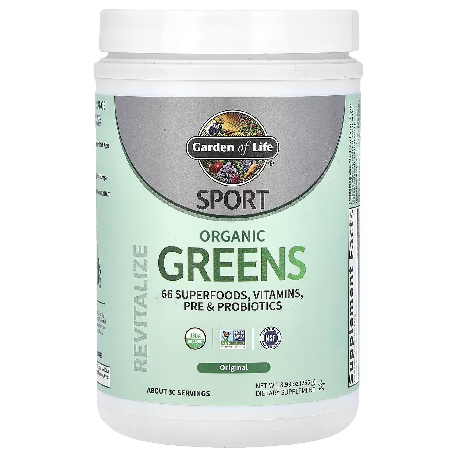 

Sport, Органическая зелень, оригинал, 8,99 унции (255 г) Garden Of Life