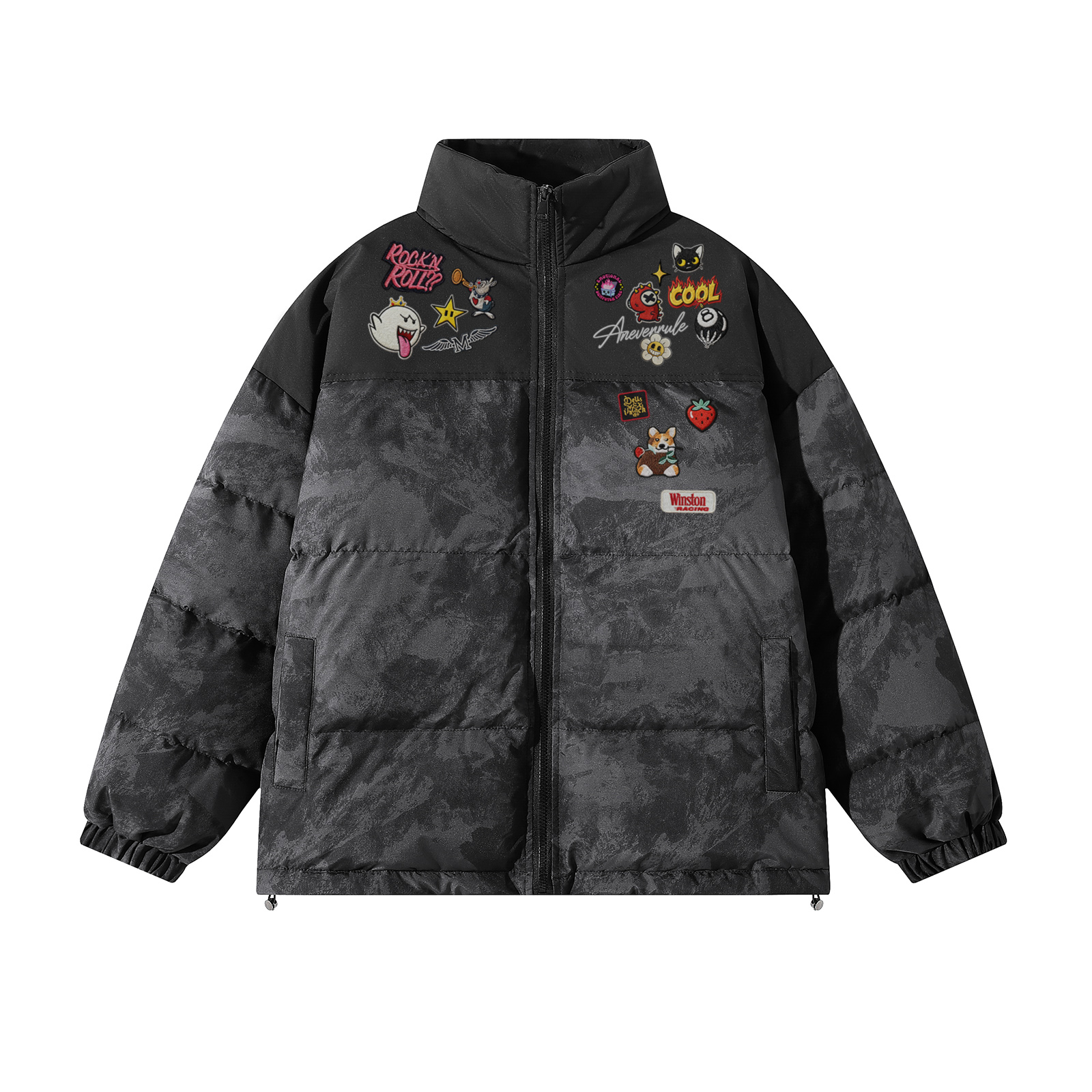 

Пуховик Unisex Stand Collar Thickened Others NEVER RULE, темно-серый