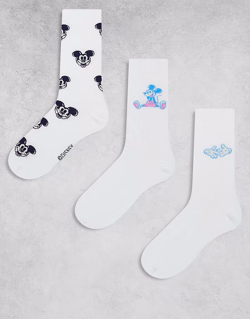 

ASOS DESIGN Disney Mickey Mouse 3 пары носков в разноцветном цвете