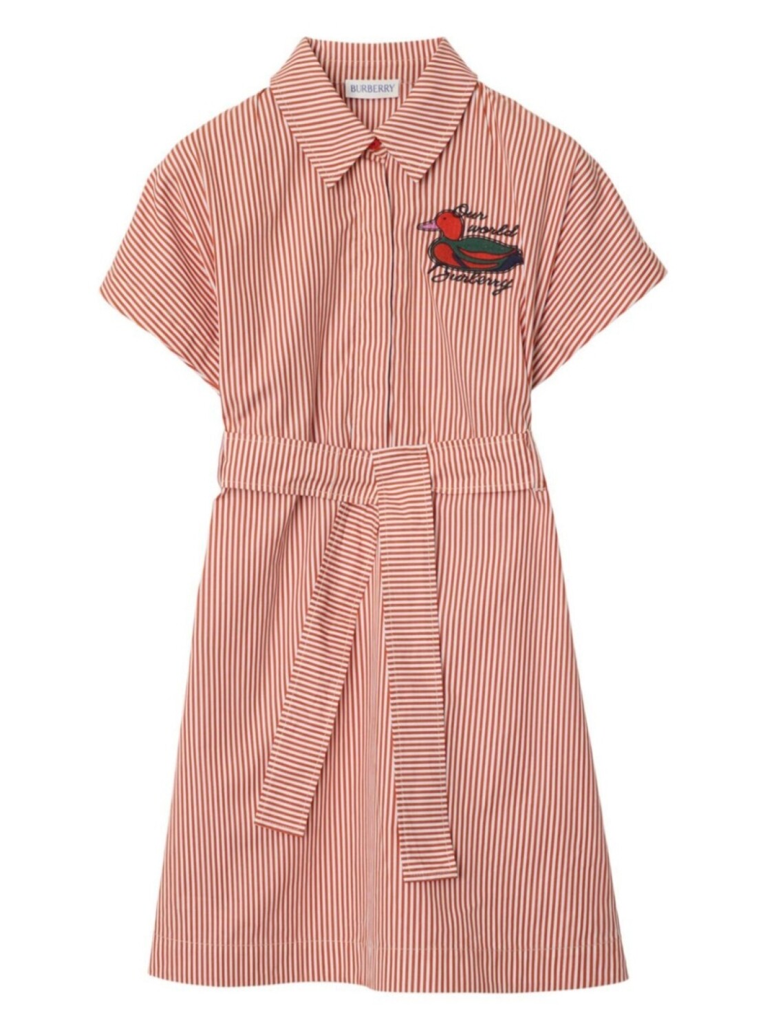 

Платье в полоску Burberry Kids, красный