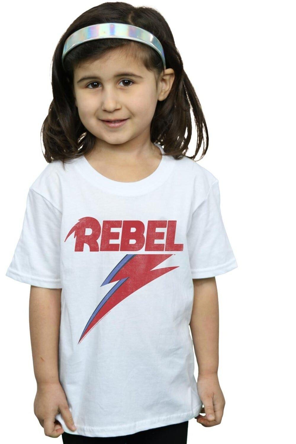 

Хлопковая футболка с потертостями Rebel David Bowie, белый