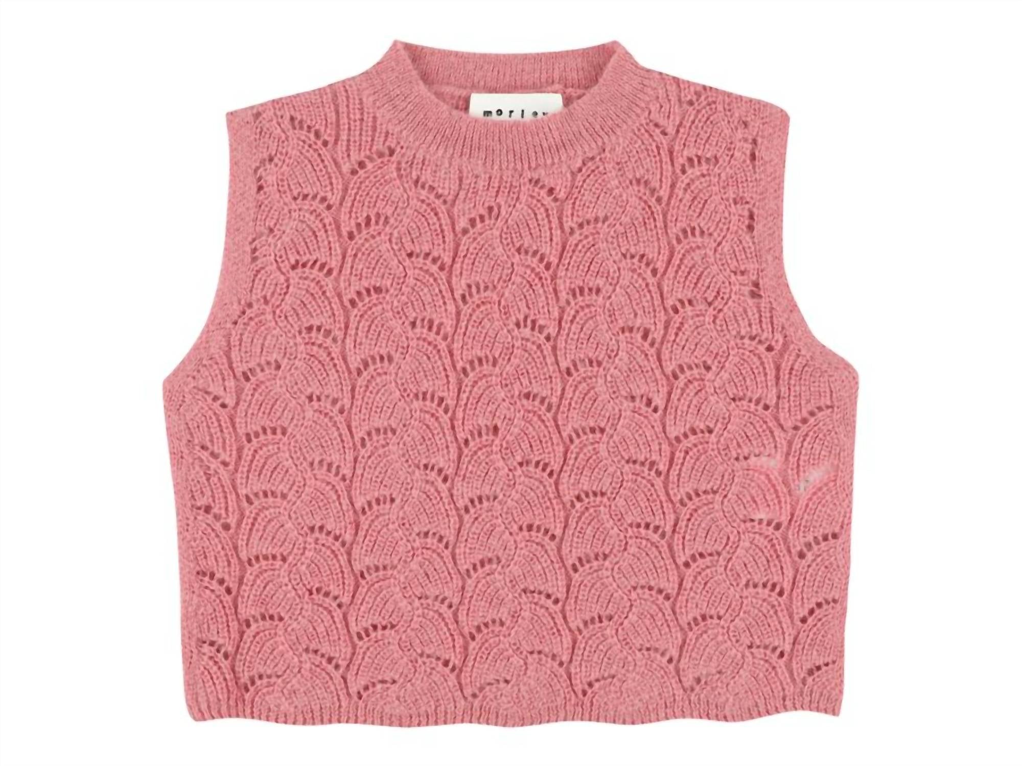 

Детский вязаный жилет Spencer от Timor в розовом цвете Morley