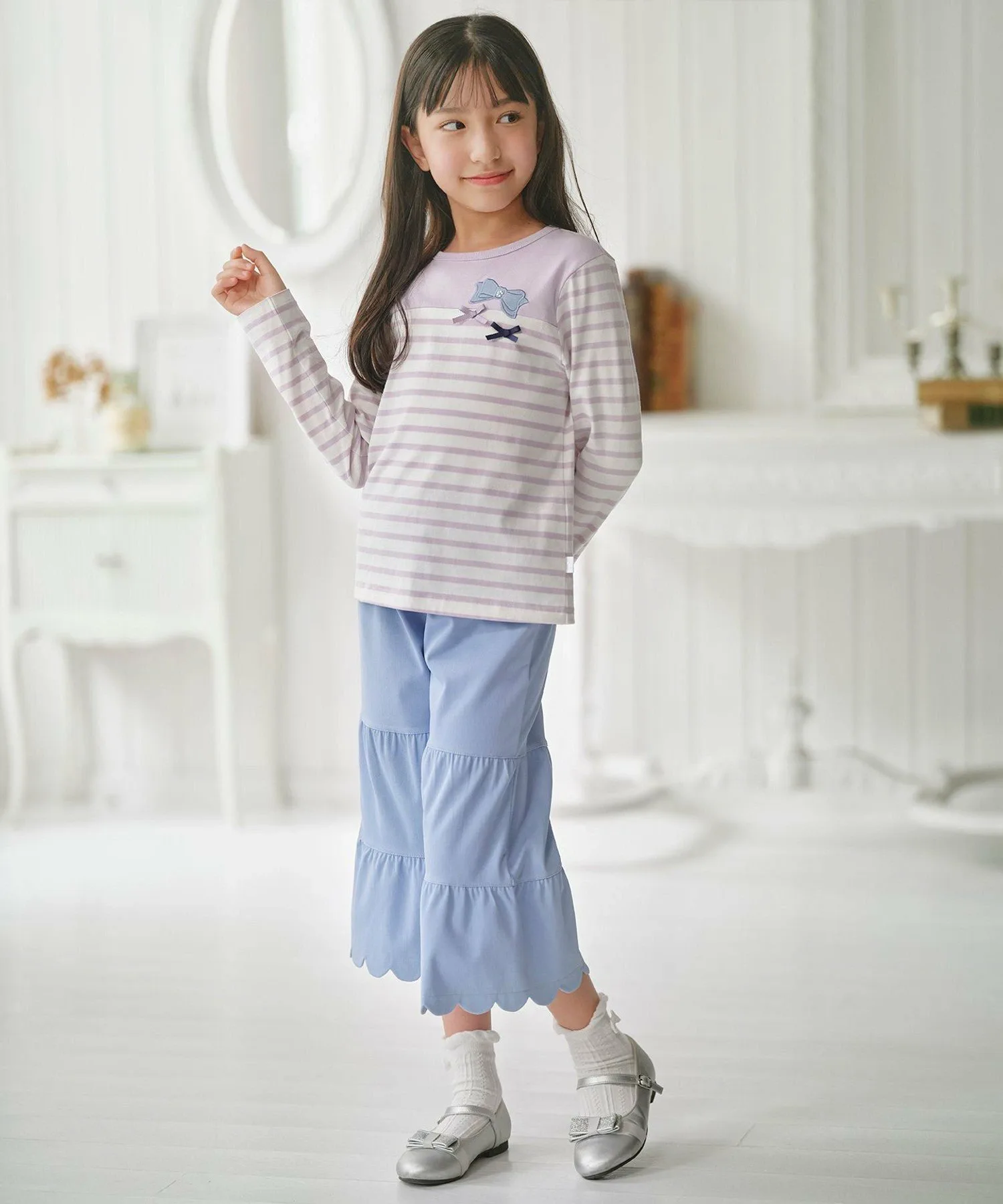 Футболка с ленточной каймой 150-160 см Suite Kids, цвет Lavender [182] — фото 2