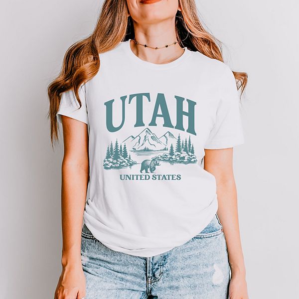 

Футболка с принтом Utah forest scene Simply Sage Market, White, Белый, Футболка с принтом Utah forest scene Simply Sage Market, White