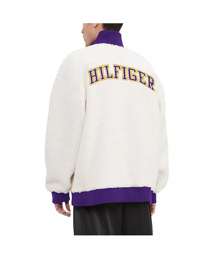 Мужская кремовая толстовка Minnesota Vikings Jordan Sherpa с молнией до середины груди Tommy Hilfiger — фото 4