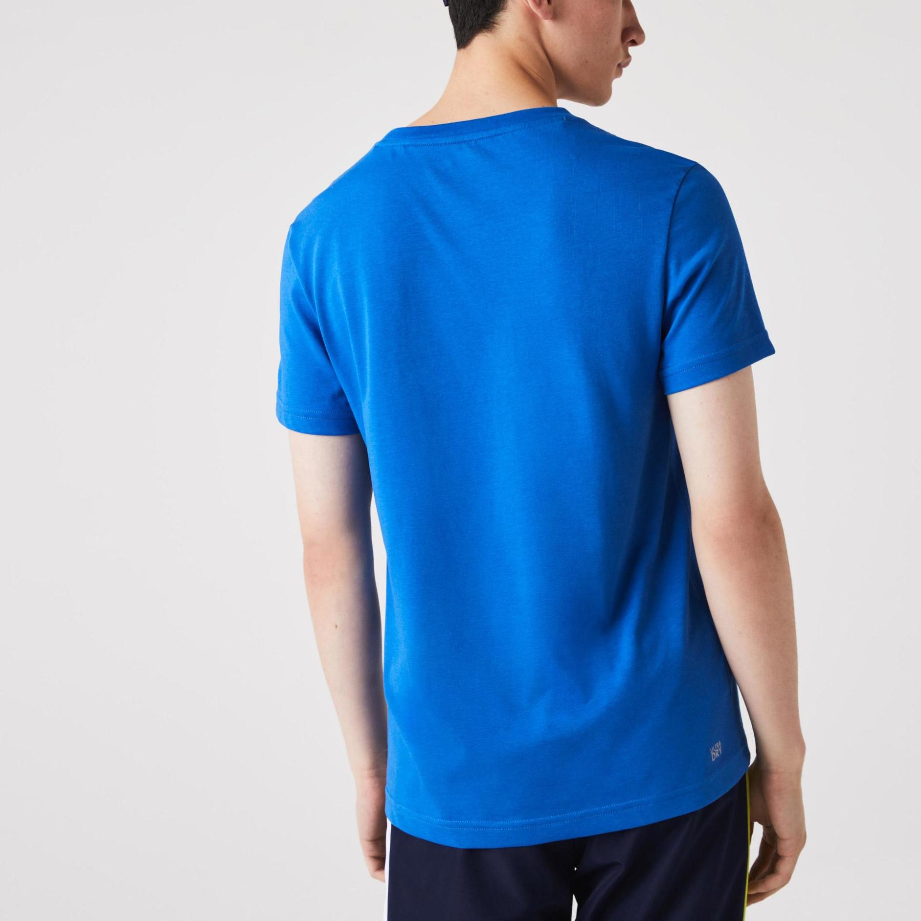 Футболка мужская Lacoste с круглым вырезом, Moderate Straight Fit, синий — фото 4