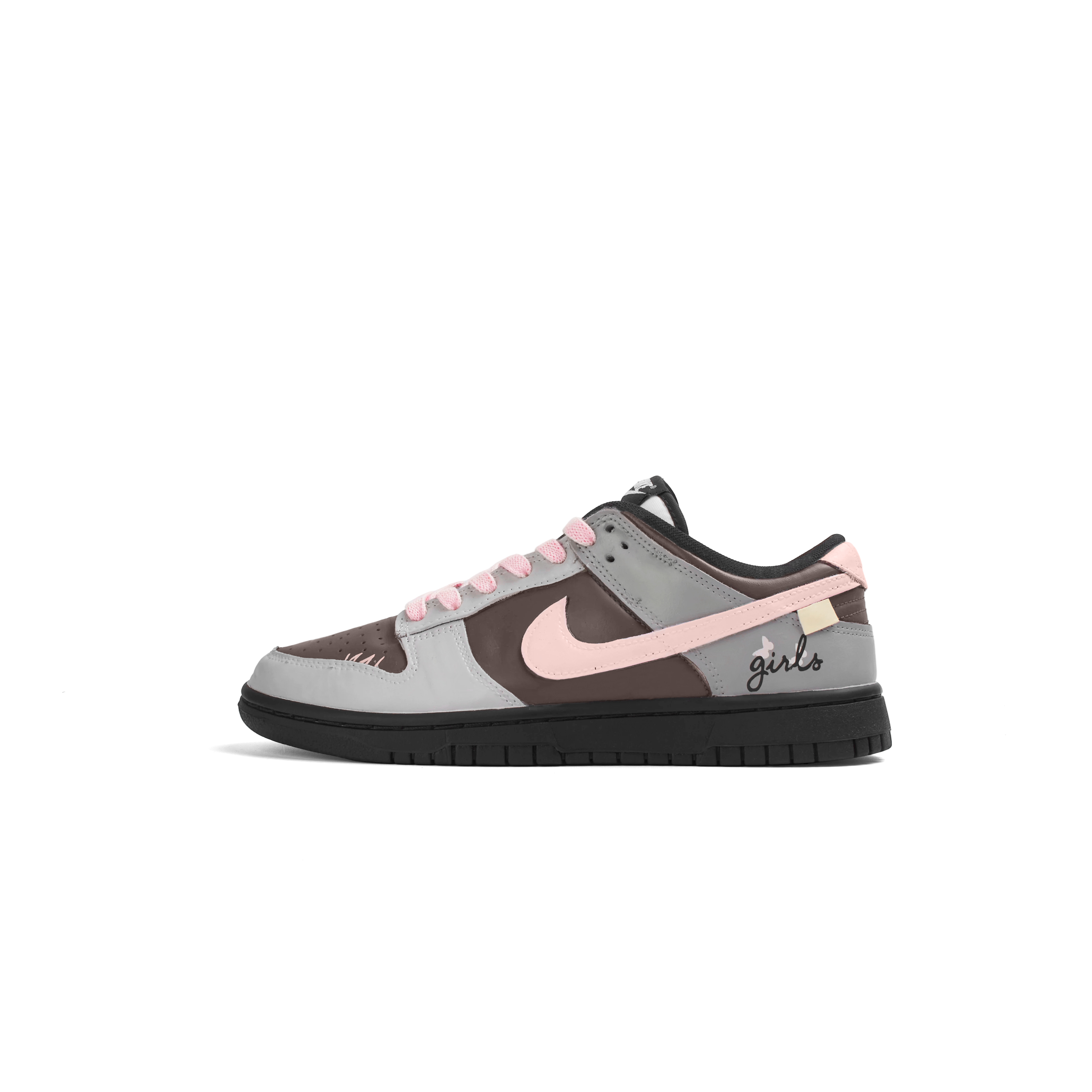 

Nike Детские скейтбордистские кроссовки Dunk с противоскользящей подошвой, легкой амортизацией, низкие, серые и розовые, для подростков