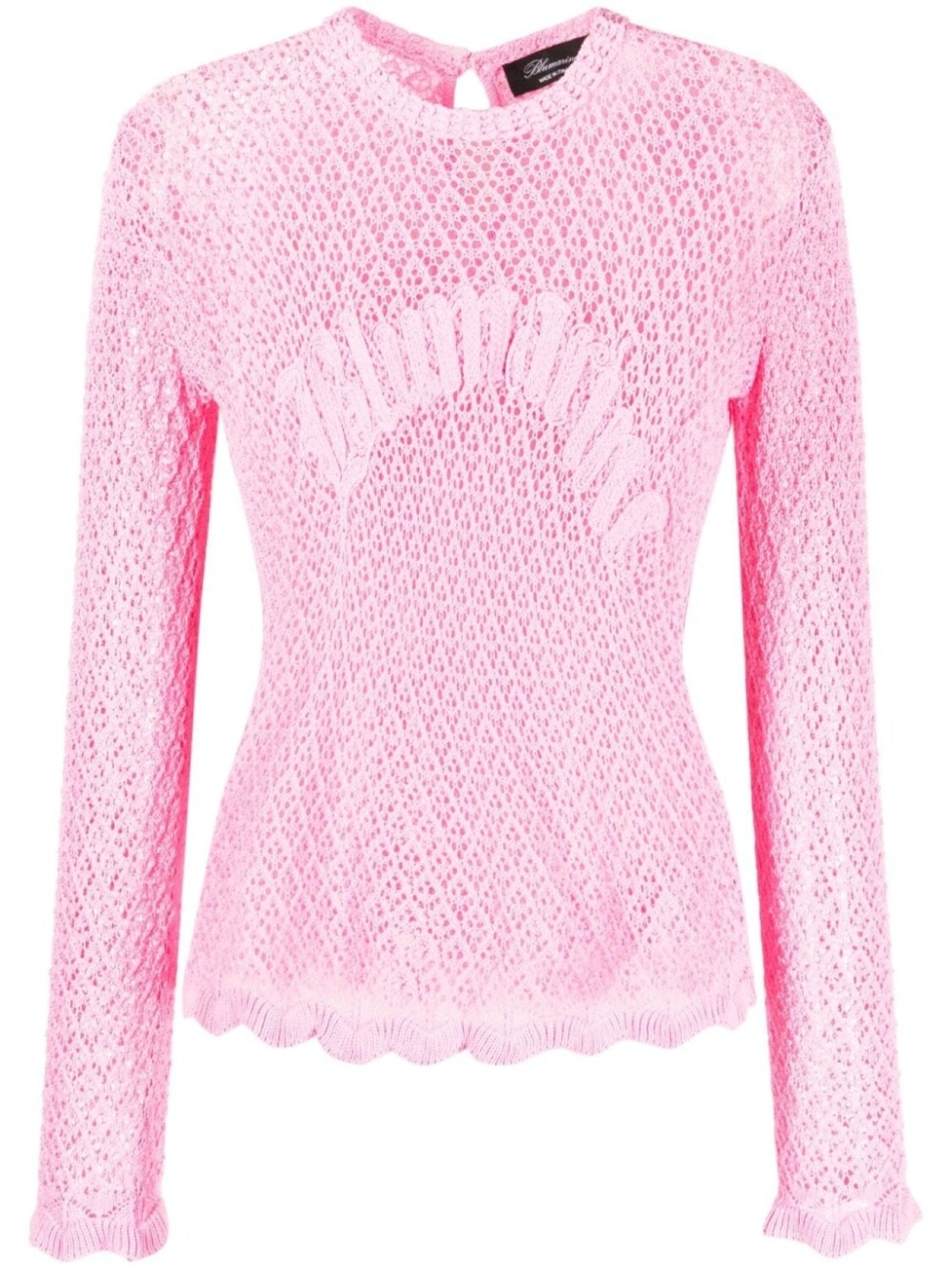 

Blumarine топ рыхлой вязки с логотипом, розовый