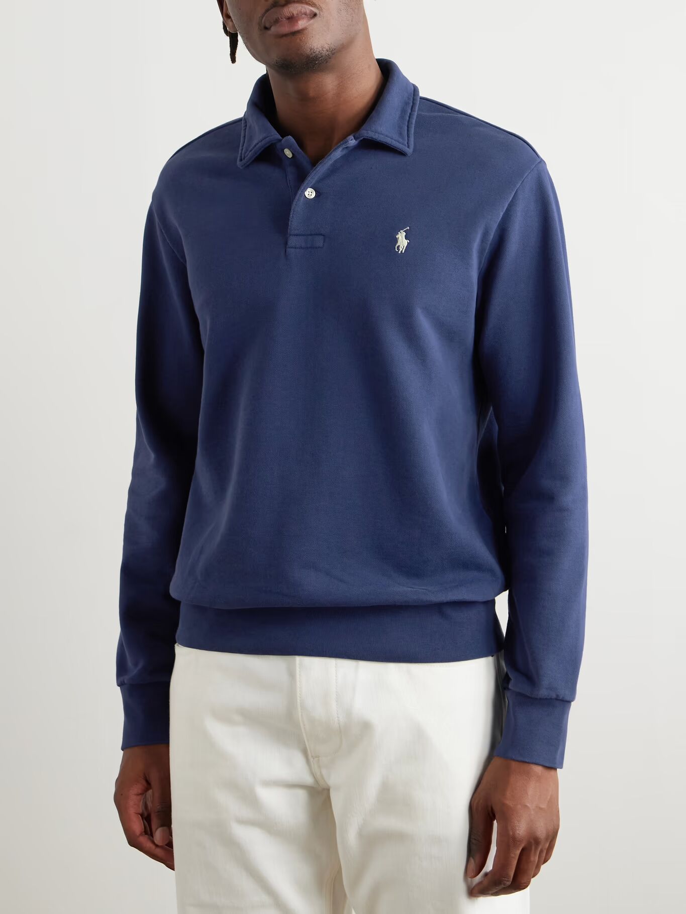 Свитшот из хлопкового джерси с вышитым логотипом POLO RALPH LAUREN, темно-синий — фото 4