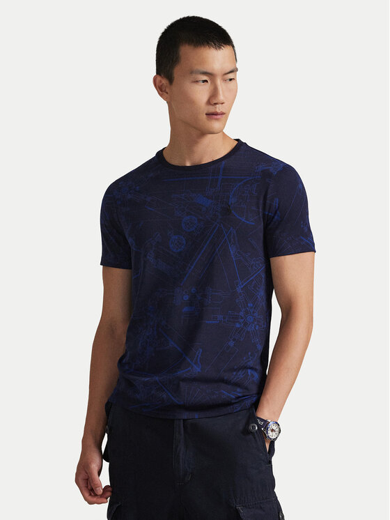 Футболка custom slim fit 710P04019001 Polo Ralph Lauren, синий