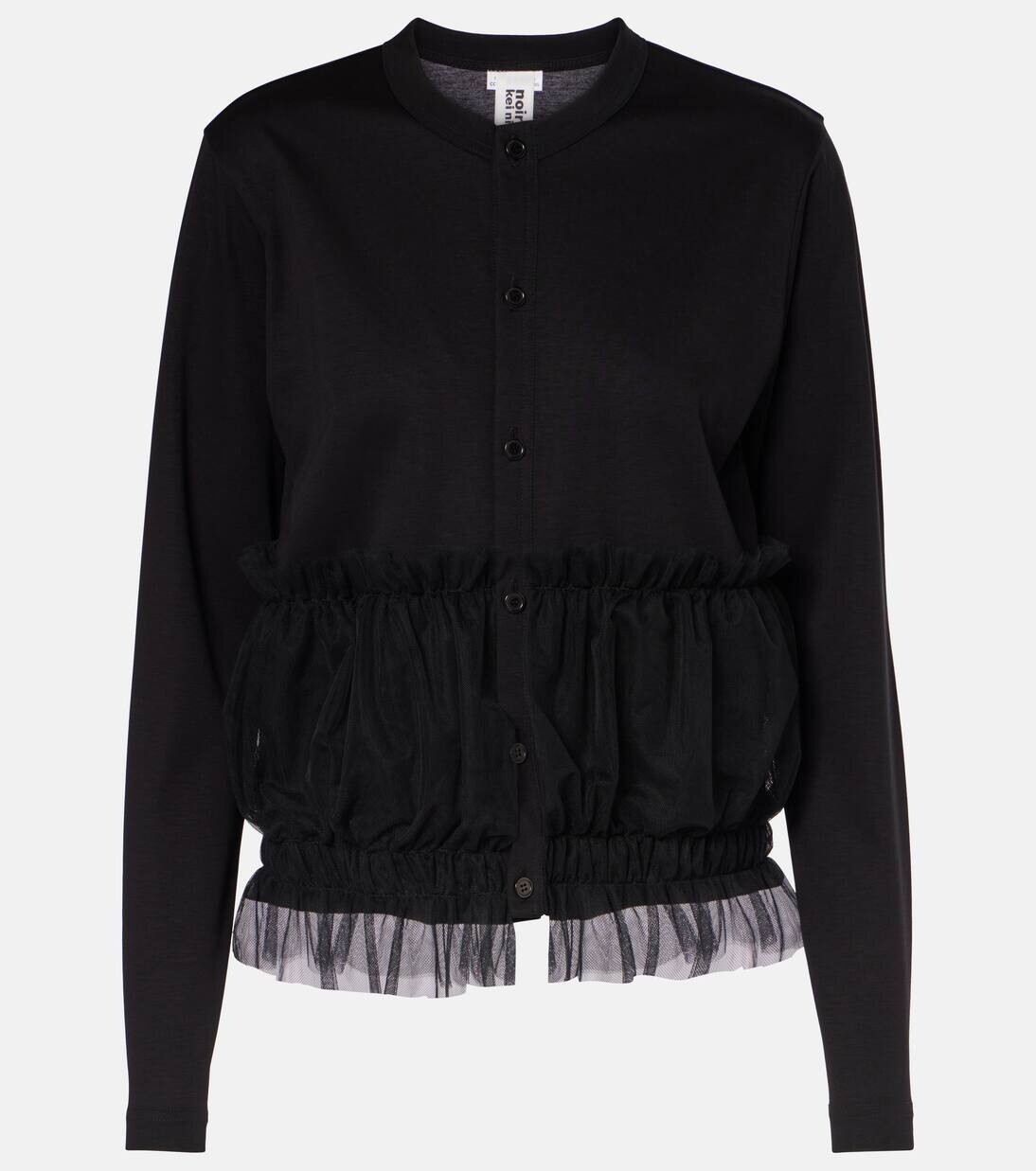 

Кардиган из хлопка с оборками Noir Kei Ninomiya, черный