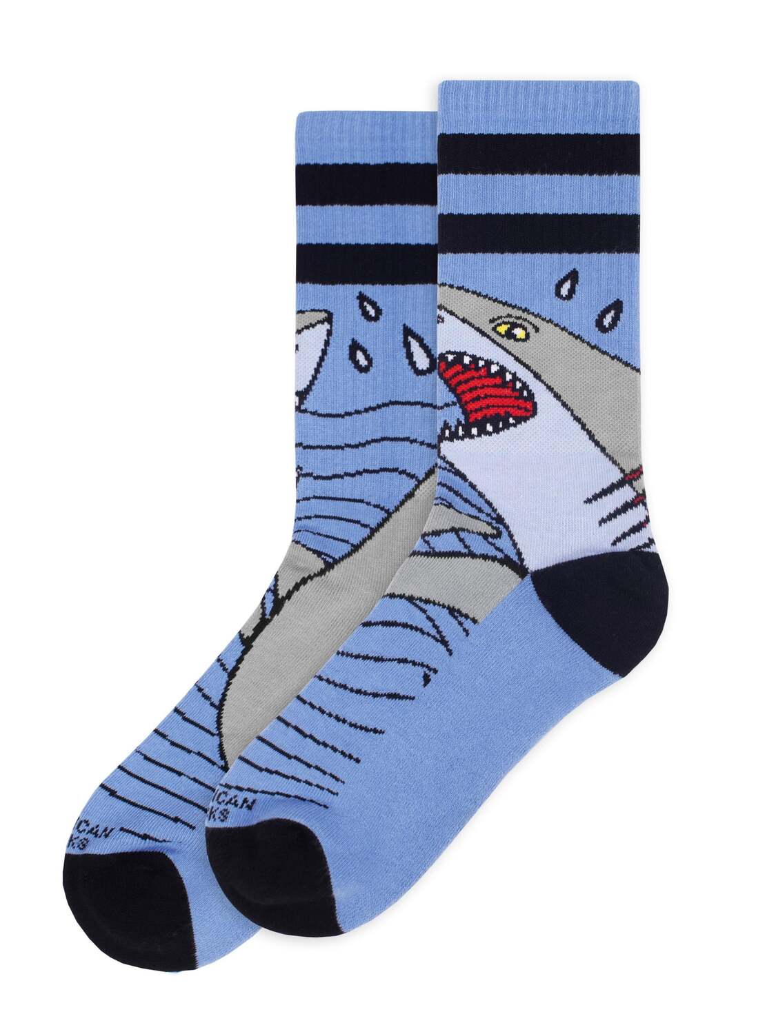 

American Socks Носки 'Shark Strike - Mid High' в светло-голубом цвете