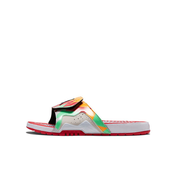 Тапочки hydro 7 retro soft sole cozy sports slippers gray red orange 'white' Air Jordan, белый — фото 3