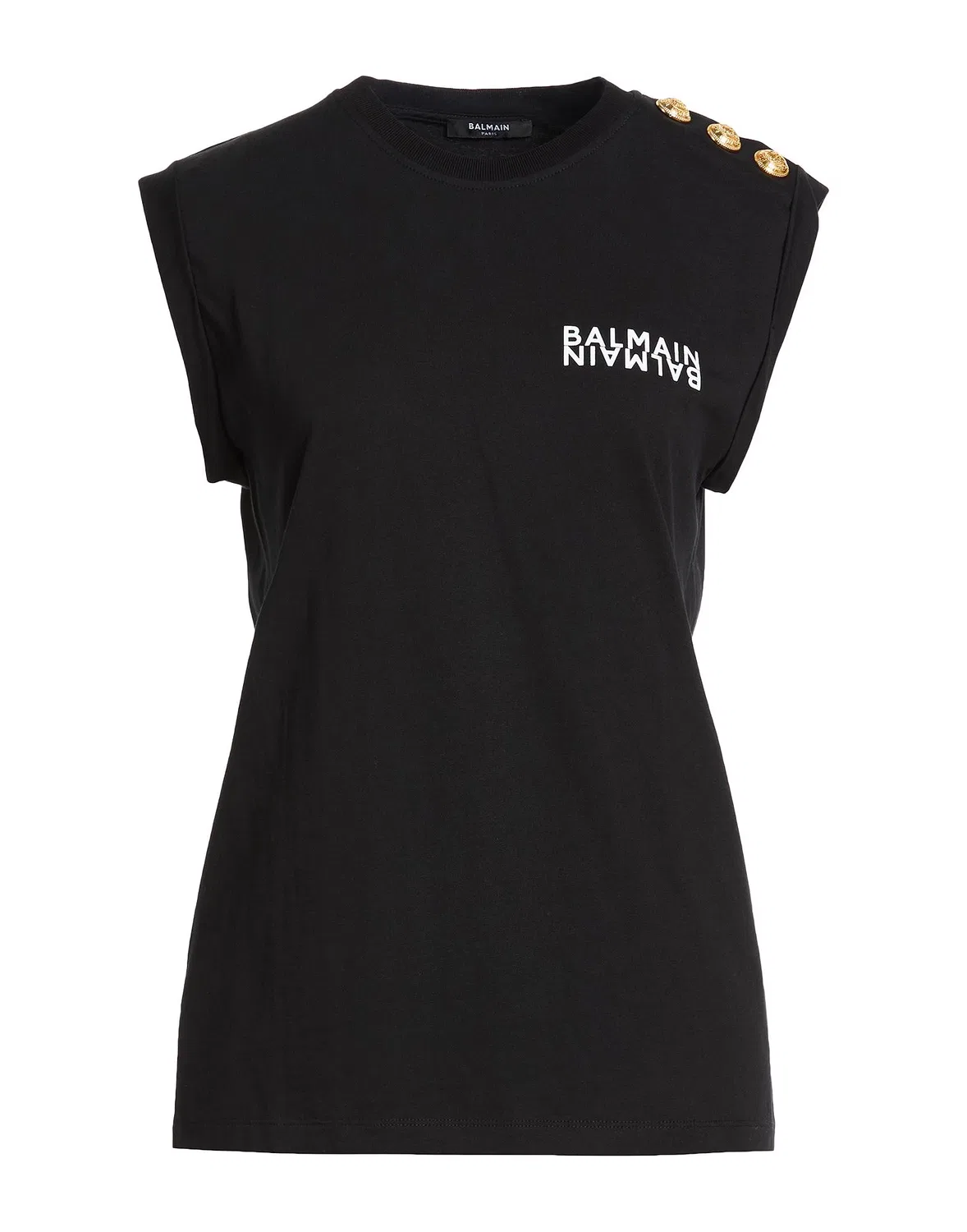Футболка с принтом BALMAIN Black