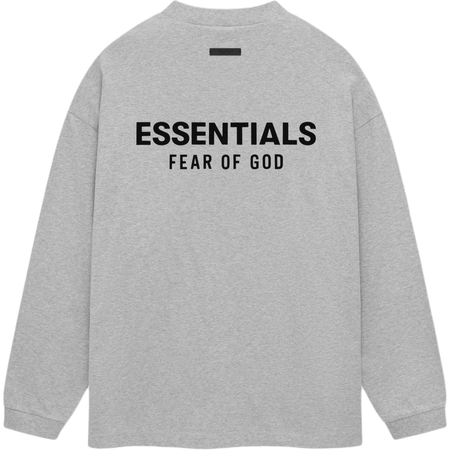 Джерси Футболка с Длинным Рукавом Fear Of God Essentials, Светлый Тумано-Серый/Светлый Серый Меланж — фото 2