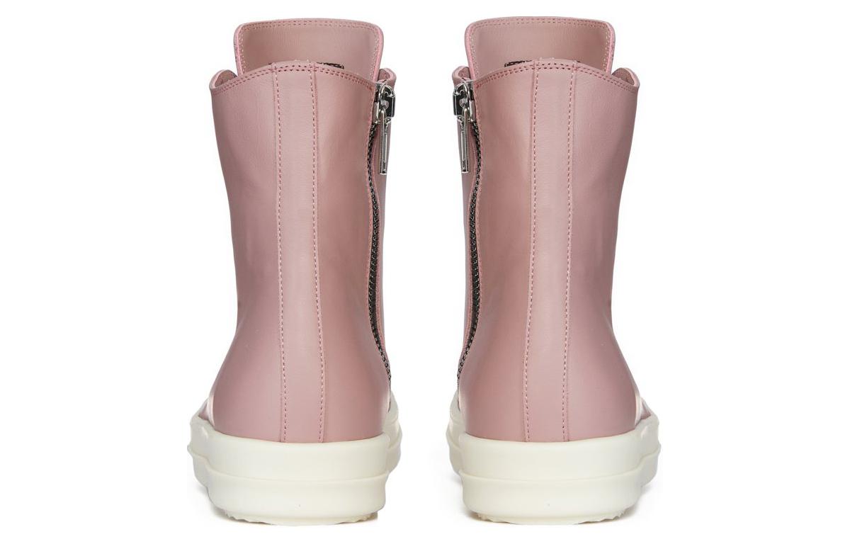 Кроссовки из кожи на шнуровке RICK OWENS, розовые — фото 4