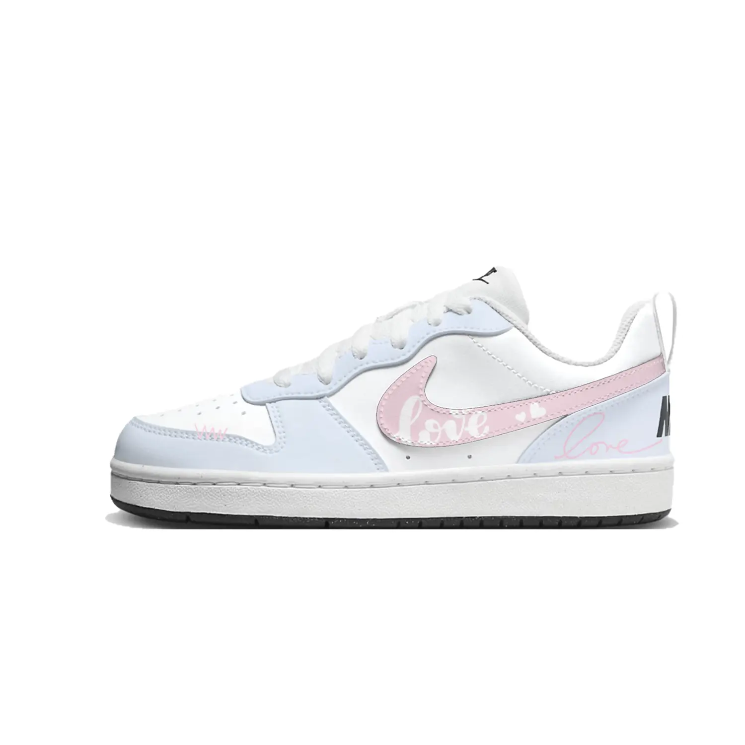 

Nike Court Borough Wandering Love Confession дышащие низкие детские скейтбординг кроссовки White