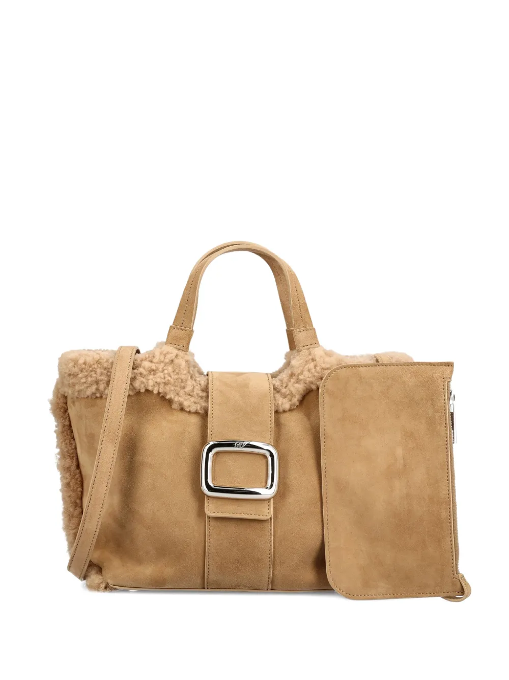 

Кожаная сумка на плечо с пряжкой Roger Vivier, нейтральный