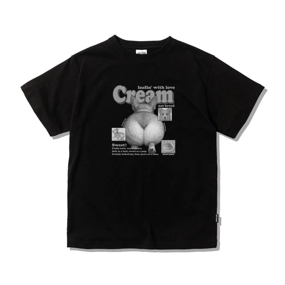 Детская футболка чёрная Cream Bread от Splash Code