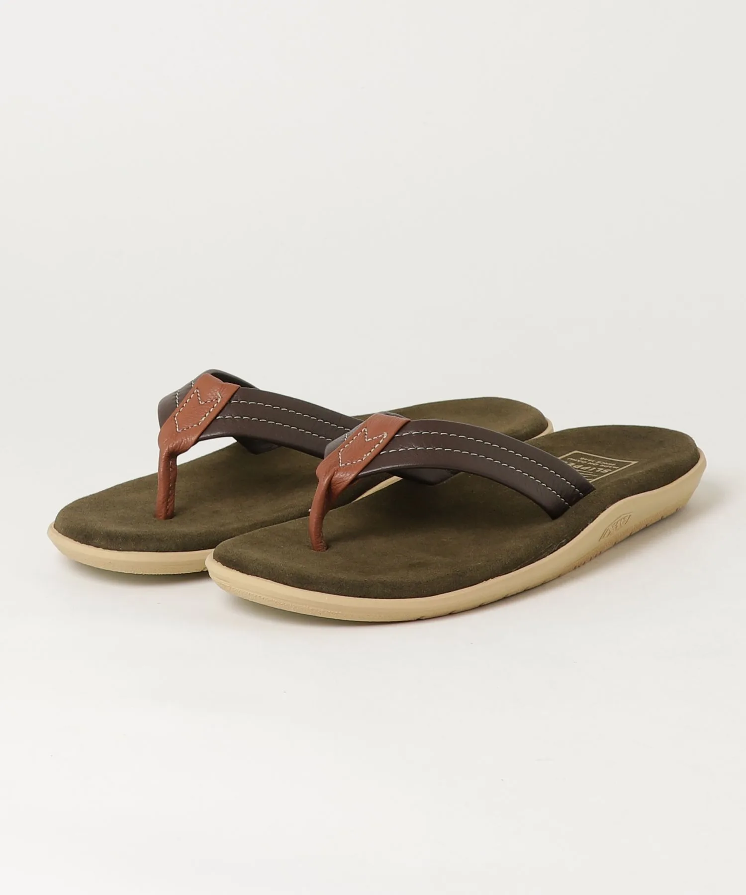Унисекс замшевые сандалии ISLAND SLIPPER армейского цвета