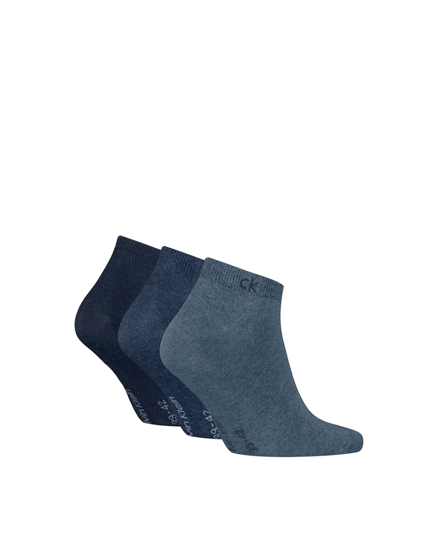 Мужские короткие носки Calvin Klein (упаковка из 3 штук), индиго синий