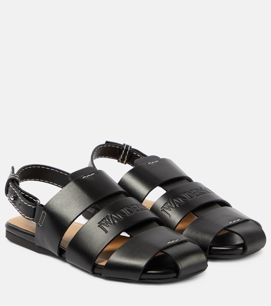 Сандалии из кожи Fisherman JW Anderson, черный