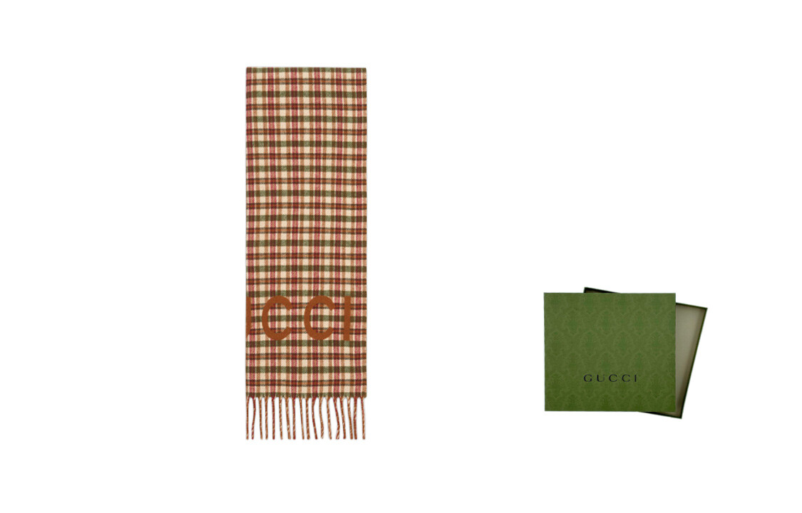 

Трикотажные шарфы унисекс GUCCI, Lightbrownanddarkgreen