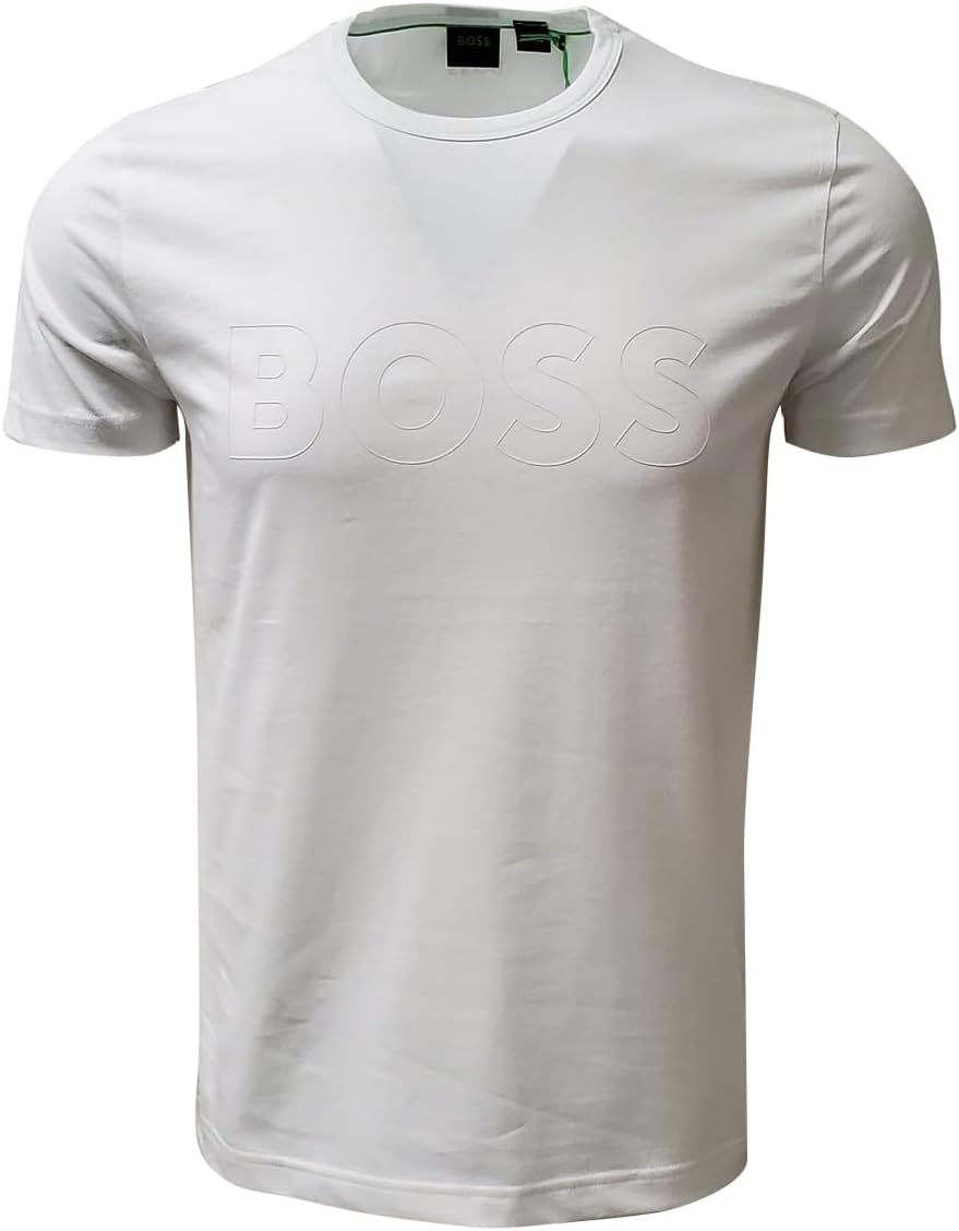 

Мужская футболка Hugo Boss BOSS с прозрачным логотипом и круглым вырезом, 100-White, Белый, Мужская футболка Hugo Boss BOSS с прозрачным логотипом и круглым вырезом, 100-White