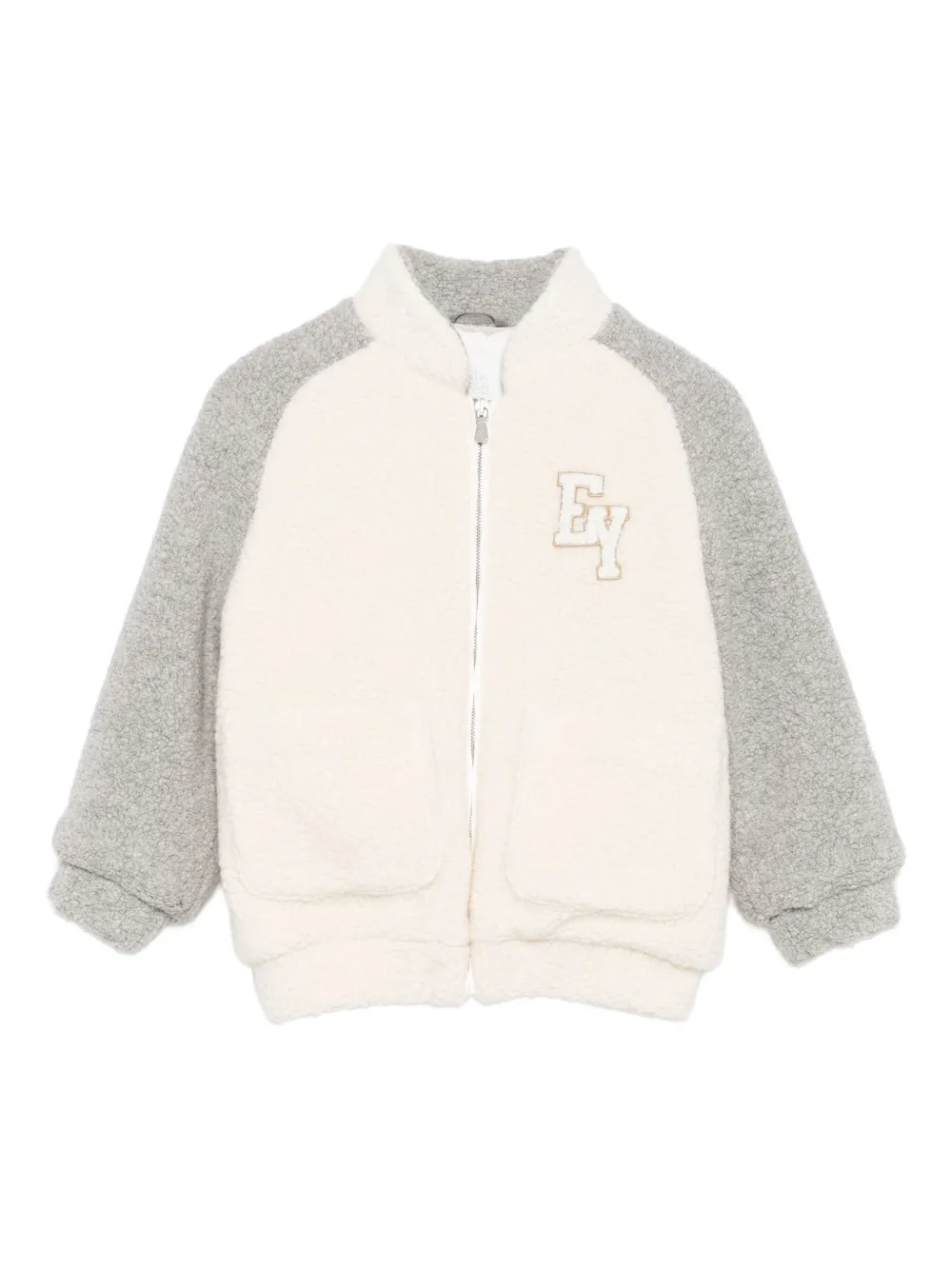 

Фактурная куртка со вставками Eleventy Kids, нейтральный