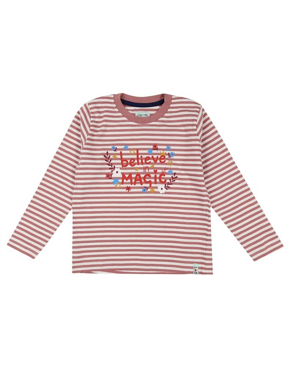 

Рубашка с длинным рукавом Magic Striped для девочек в полоску лилового/бежевого цвета Lilly + Sid