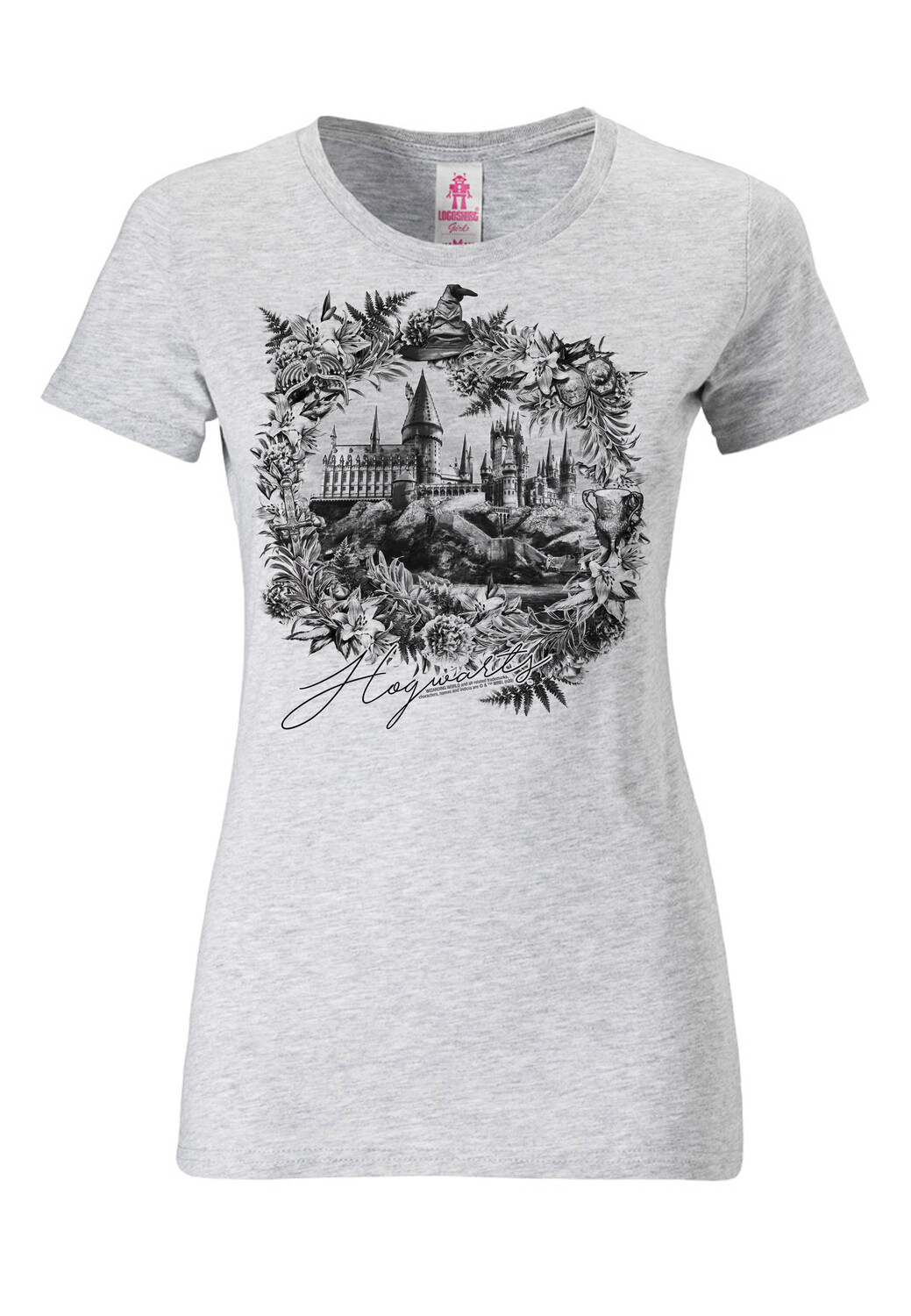 

Футболка Logoshirt Harry Potter Hogwarts Schloss, цвет grau-meliert