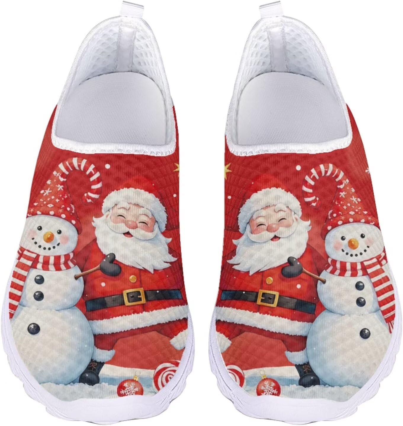 

Кроссовки Jeiento для женщин и мужчин, спортивная обувь для ходьбы, осенние модели, обувь на Хэллоуин для походов, прогулок, спорта, путешествий и бега, Happy Santa Claus Snowman
