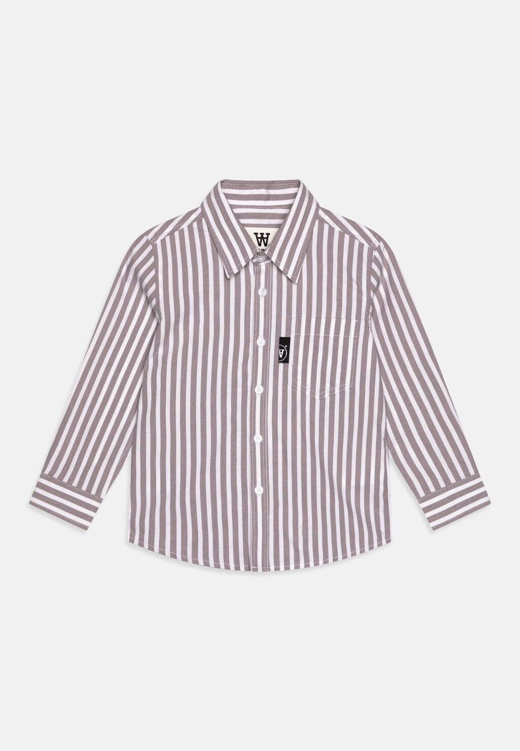

Рубашка Oli Striped Unisex Double A by Wood Wood, цвет steel grey