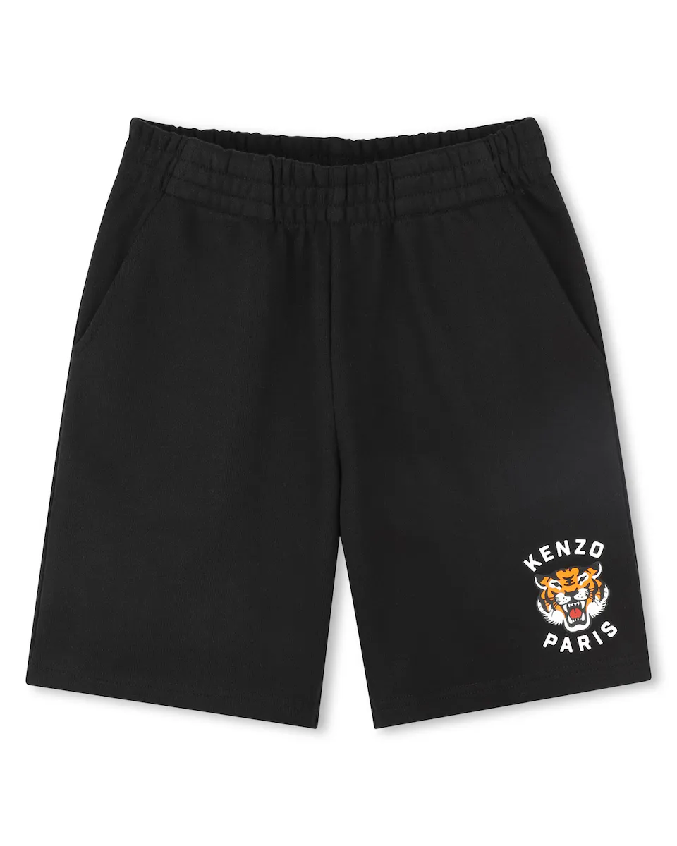 

Бэби мальчик хлопковые бермудские шорты с карманами Kenzo Kids, чёрный