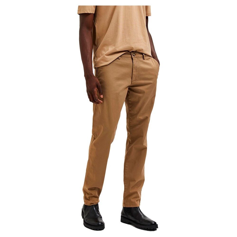 

Брюки Selected New Miles Slim Fit Chino, коричневый