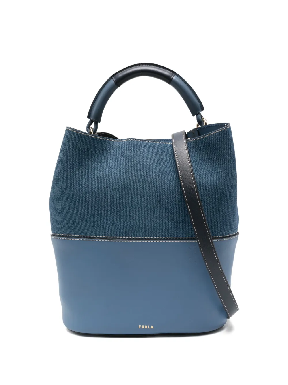 

Сумка-тоут с джинсовыми вставками Furla, синий