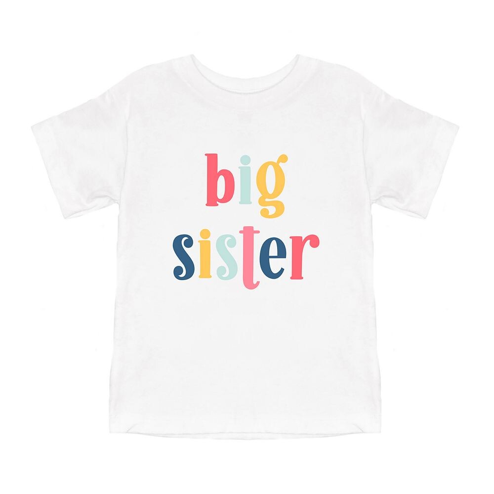 

Красочная молодежная футболка с короткими рукавами и рисунком Big Sister The Juniper Shop, белый