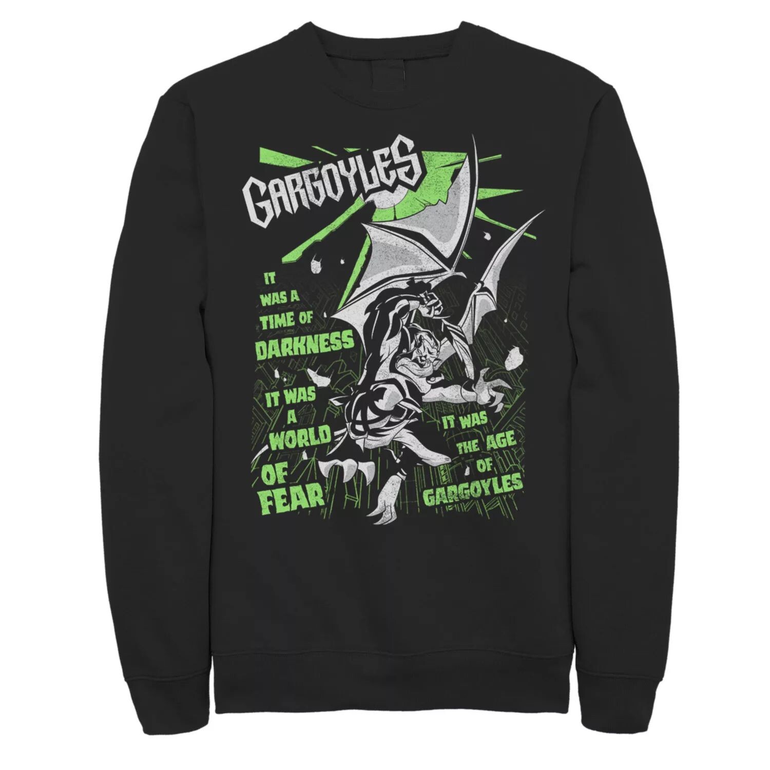 

Мужской свитшот с плакатом и неоновой краской Gargoyles Licensed Character