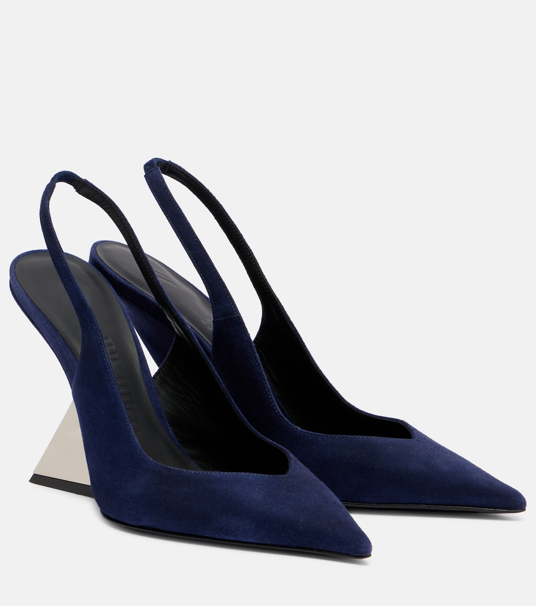 Замшевые туфли с открытой пяткой Cheope 105 The Attico, Navy Blue