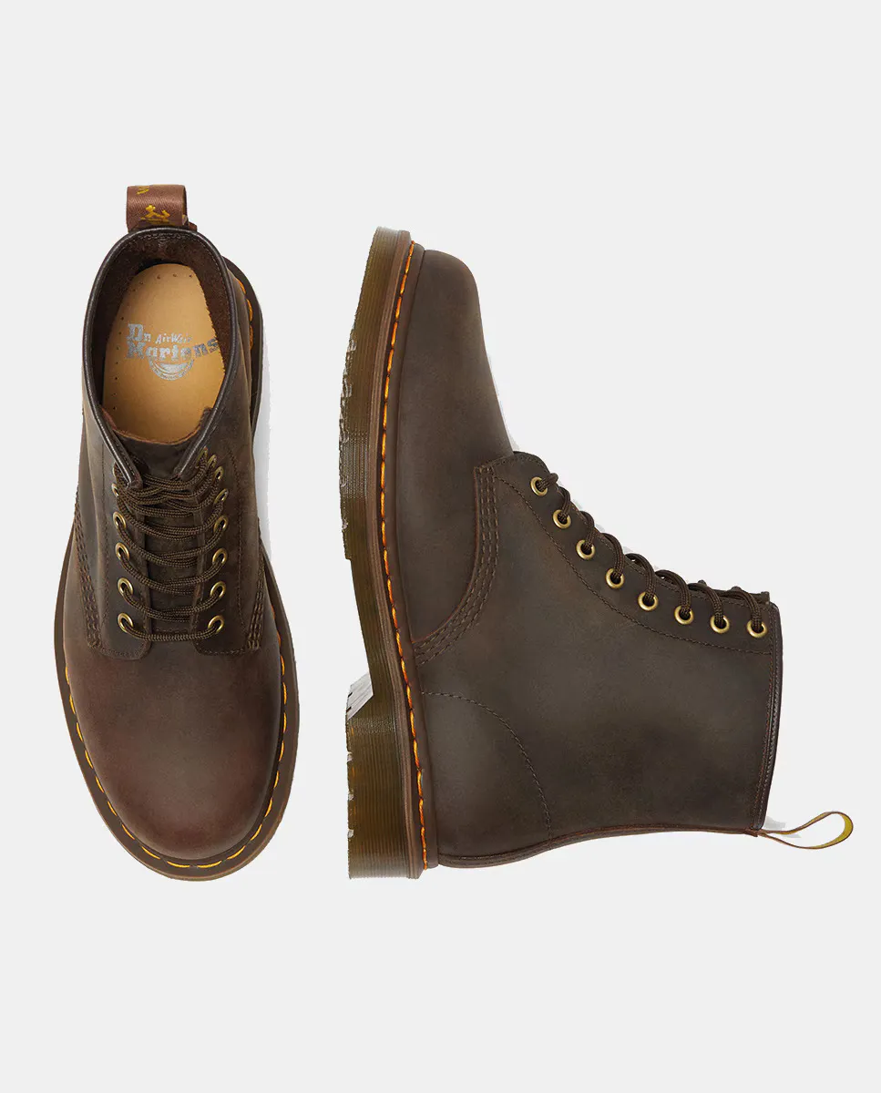 Женские кожаные ботильоны 1460 Crazy Horse со шнуровкой Dr. Martens, темно-коричневый — фото 3