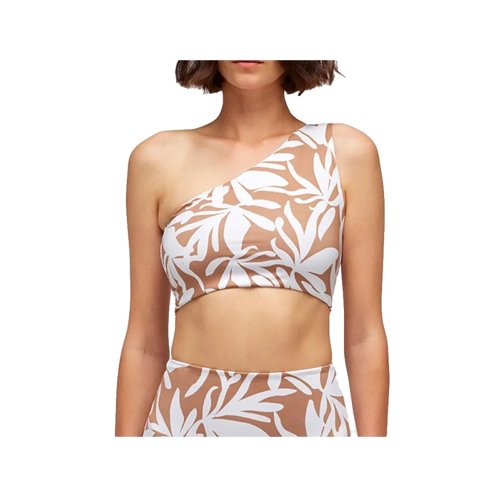 

Топ бикини Sundek Bimala optic flower one-shoulder, коричневый