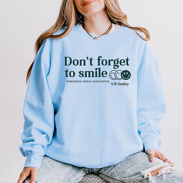 

SWSmiley don't forget to smile - женский легкий свитшот garment dyed Simply Sage Market, Hydrangea