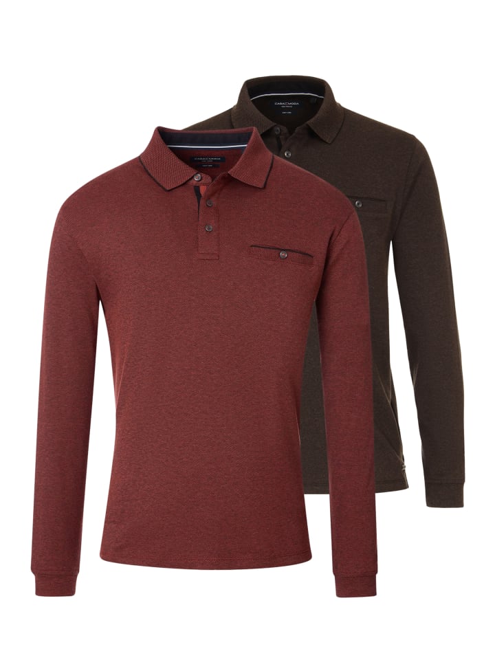 

Базовая рубашка-поло оранжевого/коричневого цвета Casa moda