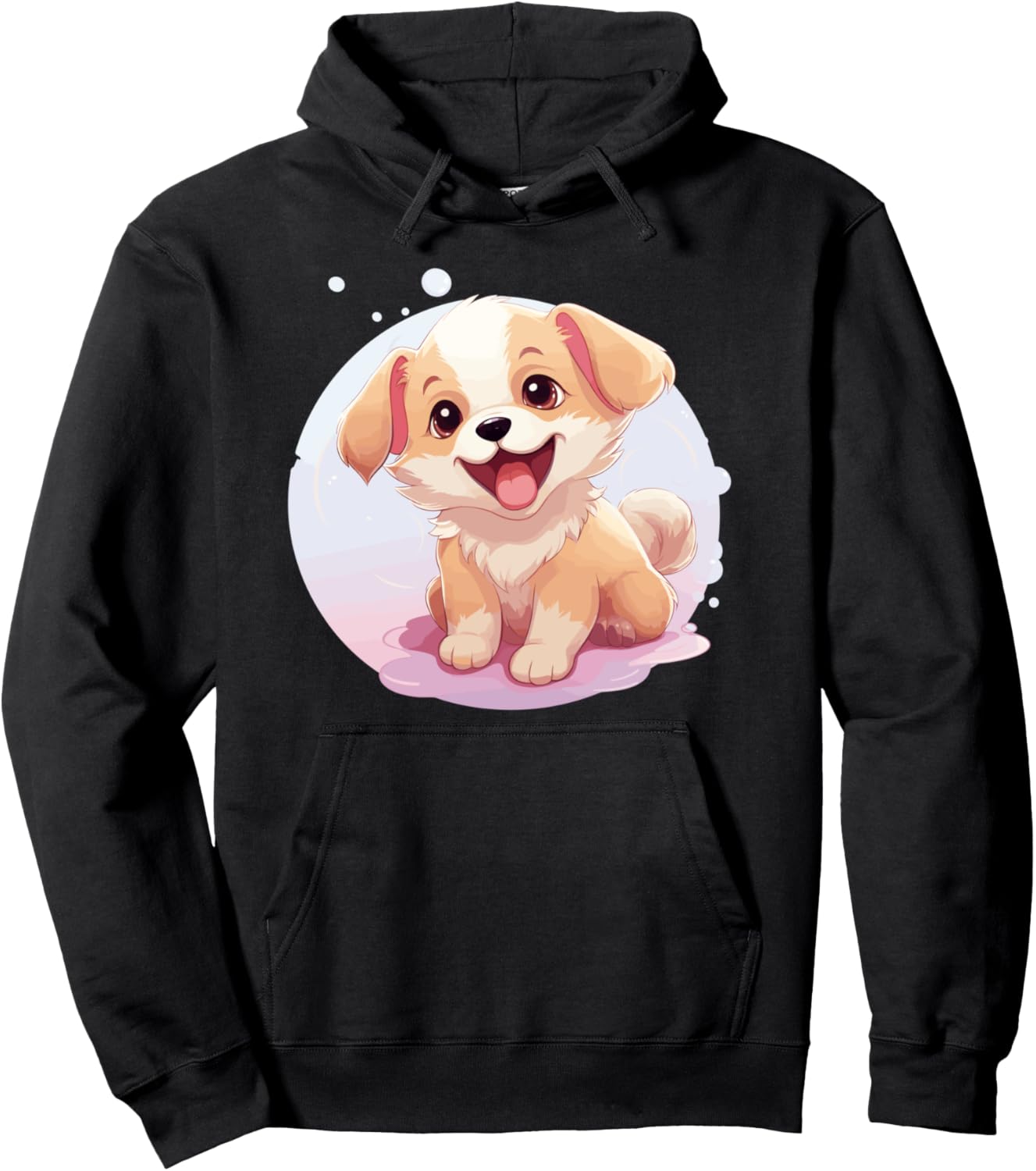 

Толстовка с изображением счастливого щенка Happy Puppy Dog Pet Animal Cute Gift K9 Nice Smile, черный