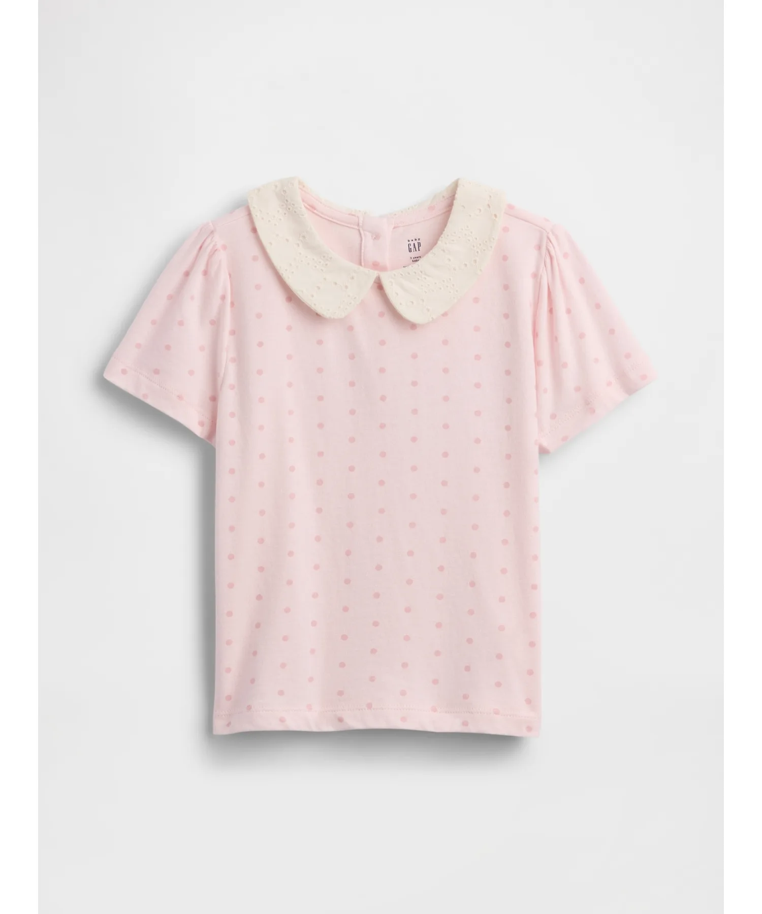 Детская футболка с воротником и пышными рукавами babyGap GAP розовая