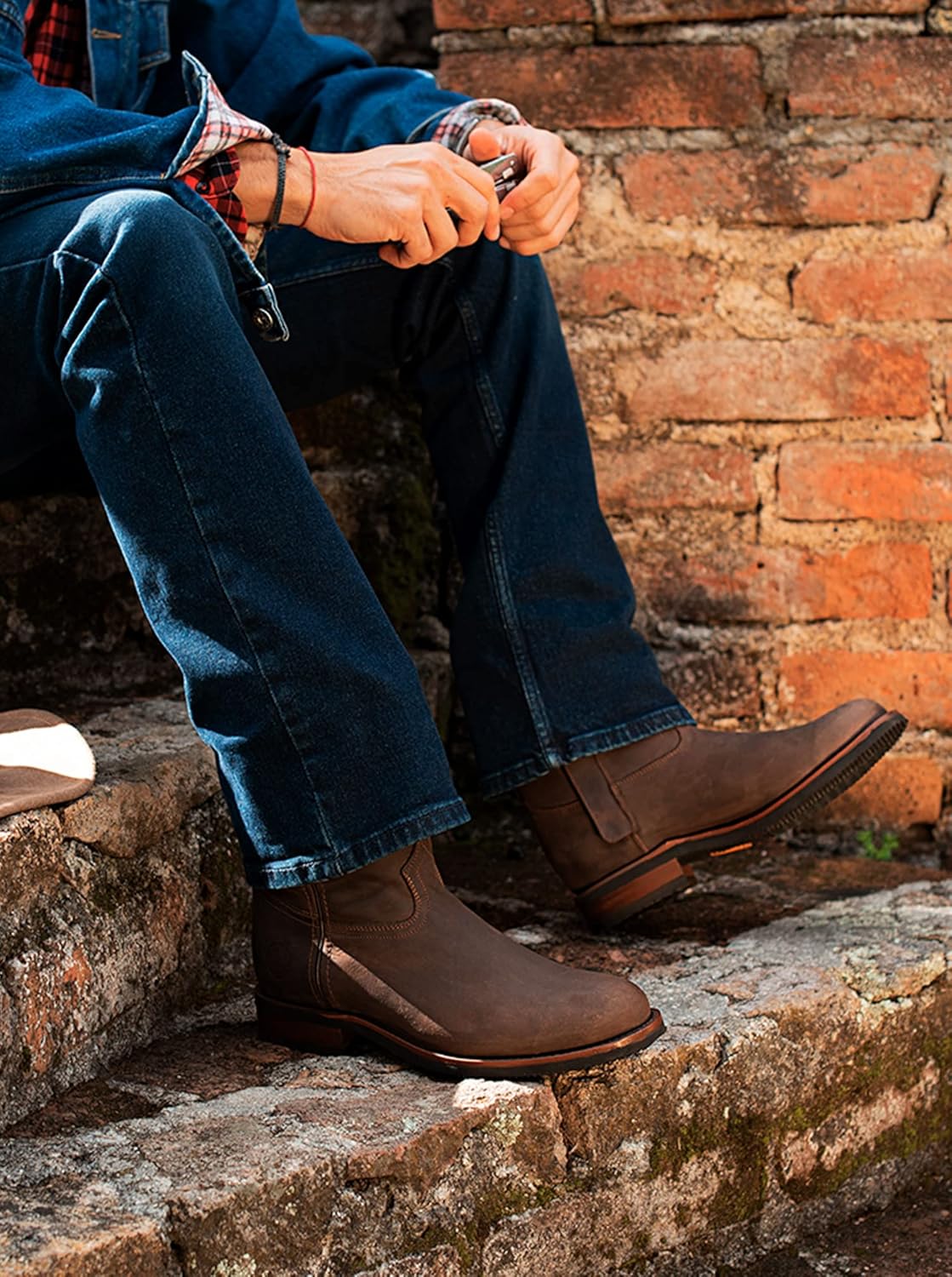 Мужские кожаные сапоги Roper на молнии, модель 1677 7L Siete Leguas, Crazy Brown — фото 2