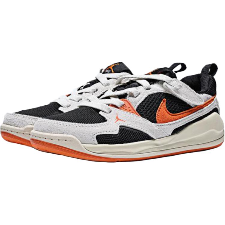 Jordan Cmft era устойчивые к истиранию низкие детские баскетбольные кроссовки black white orange для детей 3-7 лет — фото 4
