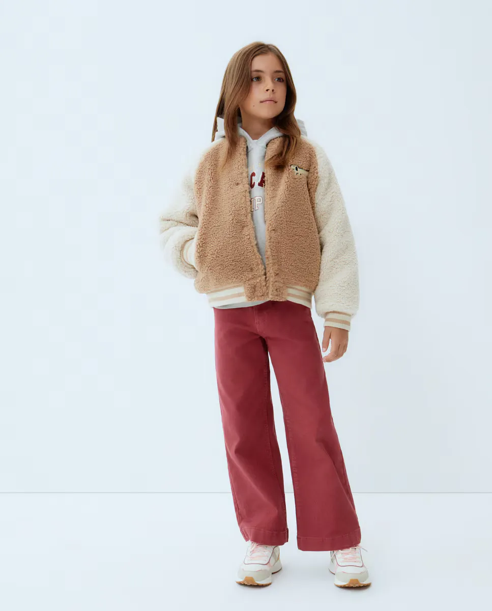 

Куртка для девочки с контрастными рукавами Kids El Corte Inglés, коричневый