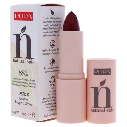 Губная помада Natural Side Lipstick 007 Vibrant Mauve для женщин 4G, Pupa Milano — фото 3