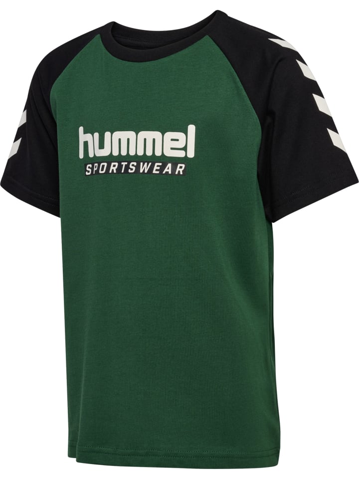 Футболка Hummel с логотипом Hmljr Kids в цвете ТЕМНО-ЗЕЛЕНЫЙ Hummel — фото 4